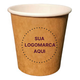 Copo Papel Biodegradável Café 110ml 100ml Personalizado Kraft Marrom Nespresso Dolce Gusto 100un