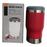 Copo Porta Cerveja Garrafa Térmica Latinha De Aço 420ml Cor Vermelho