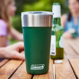 Copo Térmico Coleman Tumbler Com Tampa 600ml Até 15h Gelado Cor Preto Verde