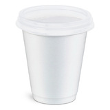 Copo Termico Isopor 180ml C/ 100un + Tampa Plastica C/ 100un Cor Branco