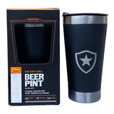 Copo Térmico Personalizado Botafogo Inox C/ Tampa Abridor Cor Preto