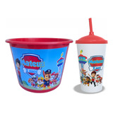 Copo Twister+balde De Pipoca Lembrancinha Personalizada 40un