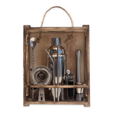 Coqueteleira Inox Com Acessórios Aço Inox Suporte De Parede
