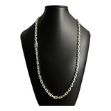 Cordão 5mm Cadeado Banhado A Prata 925