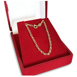 Cordão De Ouro 18k 50cm Corrente Colar Elo Trabalhado Cor Amarelo