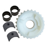 Coroa De Nylon Z25 E Buchas Do Eixo Do Motor Kdz Garen E Seg Cor Branco
