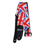Correia Alça Basso Sf 354 Inglaterra Violão Guitarra Baixo Cor Vermelho Bandeira Da Inglaterra