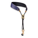Correia Saxofone Azul De Cordinha Com Gancho Dourado