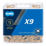Corrente Bicicleta Kmc X9 Ti Gold 9v Compatível Shimano Sram