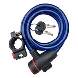 Corrente Cadeado Trava 1,2m Bike Moto Estepe Portão 2 Chaves Cor Azul