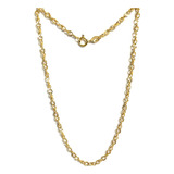 Corrente Feminina De Ouro 18k 40cm Elo Trabalhado Cordão Cor Amarelo