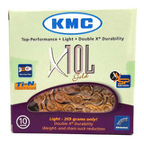 Corrente Fina Index Kmc X10 L Gold 116 Elos Semi Vazado