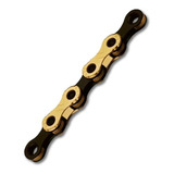 Corrente Fina X12 Kmc 12 Velocidades 126 Links Dourada/preto