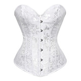 Corset Espartilho Corselet Corpete Bordado 3d Afina Cintura