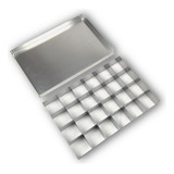 Cortador 5x5 C/24 Pedaços Inox Assadeira 31,5x21x2 Brownie Cor Cinza Destac Formas