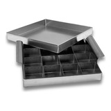 Cortador Cavidades 6x6 Com 16 Pedaços E 2 Assadeira Cor Prateado