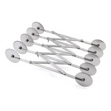 Cortador Para Massa Carretilhas Ajustáveis De Inox 5 Lâminas Cor Prateado