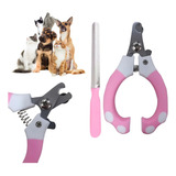 Cortador Unhas Pet Alicate Com Lixa Cachorros Gato Corte Cor Rosa Tamanho Do Animal De Estimação Recomendado Médio
