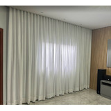 Cortina Linho Luxo 6m X Altura - Trilho Wave Pronta Entrega