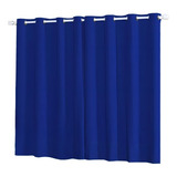 Cortina Pequena De Janela Quarto Sala E Cozinha 2,00 Metros Cor Azul