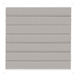 Cortina Persiana Romana Blackout L 1,40m X 1,40m A Blecaute Cor Tóquio 04 Cinza Com Acab. Branco