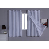 Cortina Quarto Janela Blecaute Tecido E Voil 2,70 L X 1,70 A