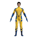 Cosplay Wolverine Amarelo Clássico Xmen Fantasia Adulto