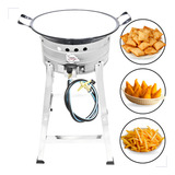 Cozinha Gourmet Fritadeira Gás 5 L Inox Tacho 14 Pastel Batata Frita Salgado