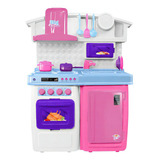 Cozinha Infantil Brinquedo Big Kitchen Completa - Roma Cor Pink