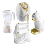 Cozinha Infantil Princesa Luxo Branco E Dourado