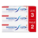 Creme Dental Rápido Alívio Sensodyne, Proteção Duradoura Para Dentes E Gengivais Sensíveis, Leve 3 Unidades E Pague 2, 90g Cada