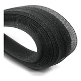 Crinol Fita Tule Estruturado Barra Laço 38mm Rolo C/ 22metro Cor Preto