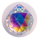 Cristal Esfera Multifacetado Asfour 40mm Cor Aurora Boreal