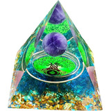 Cristal Orgonite Pirâmide Quartzo Verde Cura Proteçã Sorte