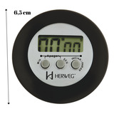 Cronômetro Digital Progressivo Regressivo Preto Timer Herweg