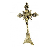 Crucifixo De Mesa Jesus Cristo Bronze Fé Religião Maravilha