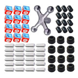 Cruzeta Puxa Saco Bilhar + Giz Kit Reparo P/ Tacos De Sinuca