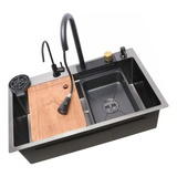 Cuba Gourmet Aço Inox 304 Torneira Cascata 75x45cm Completa