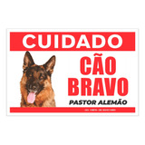 Cuidado Cão Bravo Pastor Alemão Placas De Advertência 20x30
