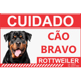 Cuidado Cão Bravo Rottweiler Placa De Advertência