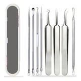Curetas Extrator Pinças Inox Remover Cravos Espinha + Estojo