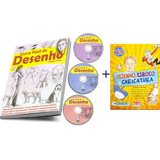 Curso De Desenho + Como Desenhar Caricatura - 2 Livros + 3 Dvds