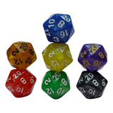 D20 Dados De Rpg, Peças Novas, Kit Com 7 Peças, D&d 7 Cores