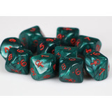 Dados Chessex Rpg Vampire Ankh 10d10 Dice Set Jade Scarab