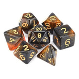 Dados Nebula Glitter Marrom Com Preto C/n° Dourado
