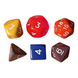 Dados Rpg 6 Peças Novas D4,d6,d8,d10,d12 E D20 Envio Grátis