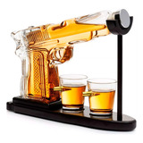 Decanter Whisky Com Tampa Presente Temático Com Dois Copos