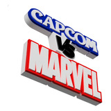 Decoração Geek Marvel Vs Capcom De Mesa Placa Colorido 3d