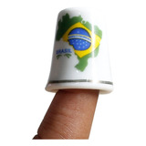 Dedal De Cerâmica Pequeno Com Mapa Do Brasil 10g 2cm B05