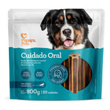 Dental Papaya Pets Cuidado Oral Raças Grandes 800g 20 Un